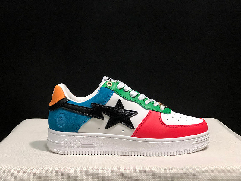 BAPE STA Low Sneakers – Multicolor Patchwork