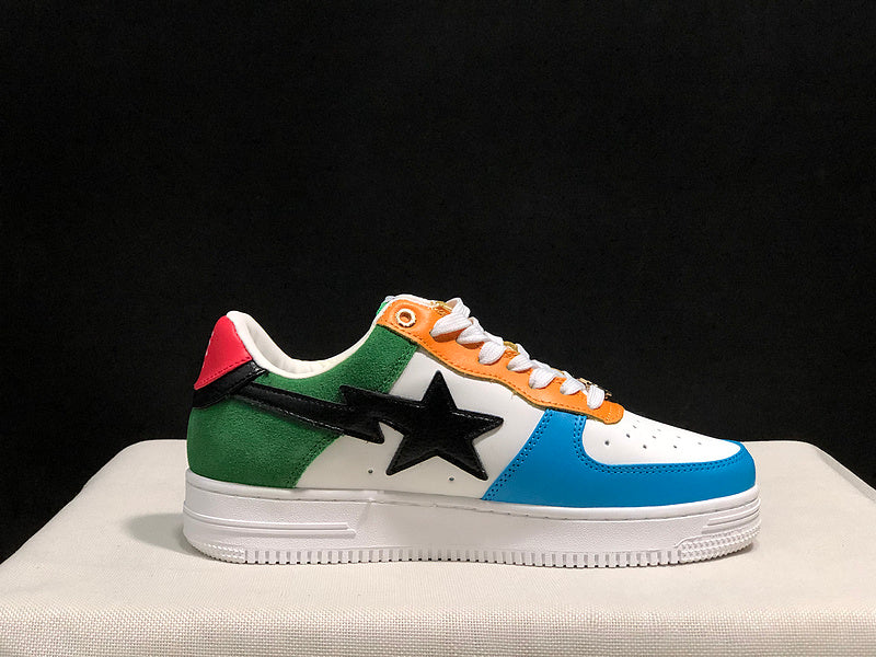 BAPE STA Low Sneakers – Multicolor Patchwork