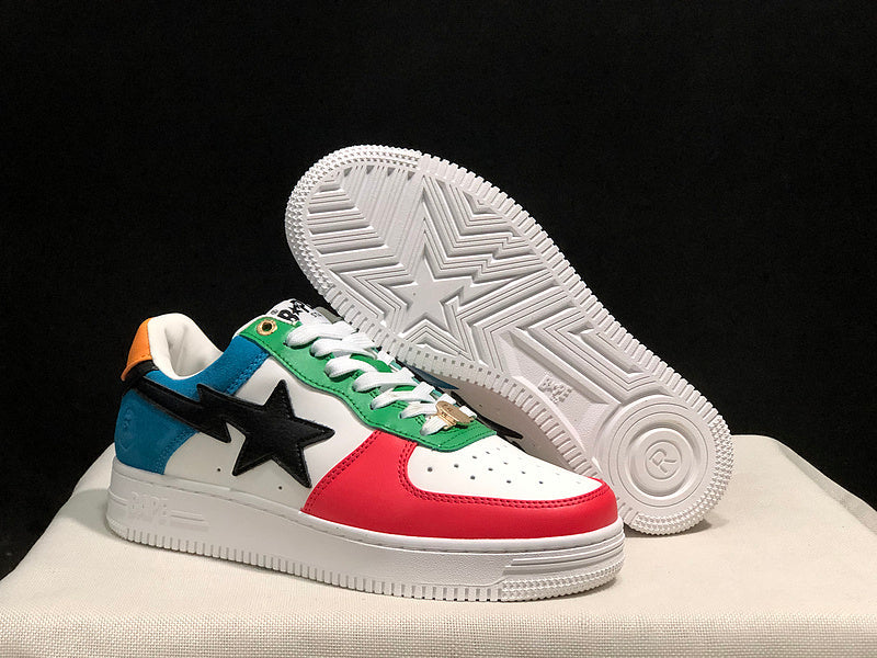 BAPE STA Low Sneakers – Multicolor Patchwork