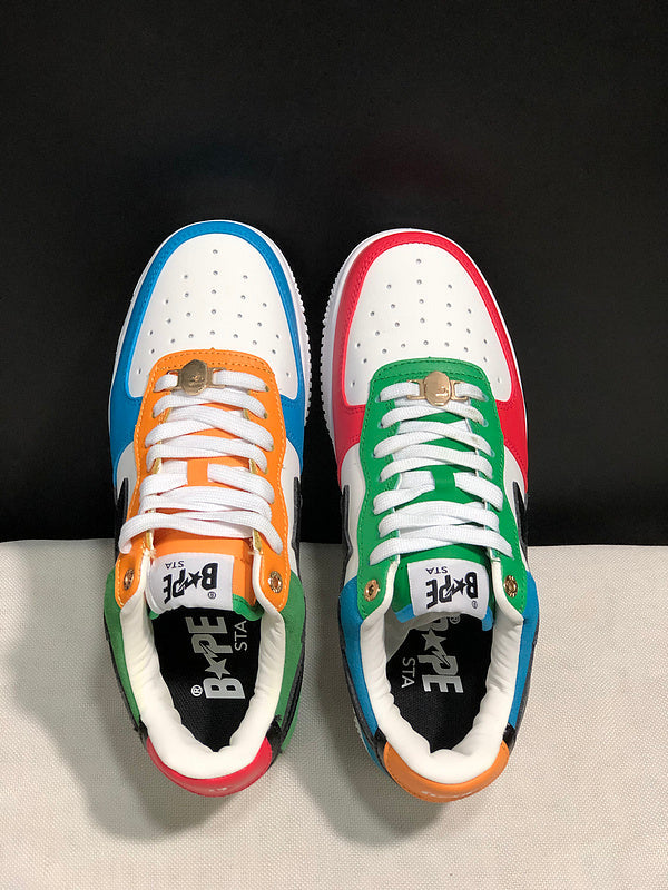 BAPE STA Low Sneakers – Multicolor Patchwork